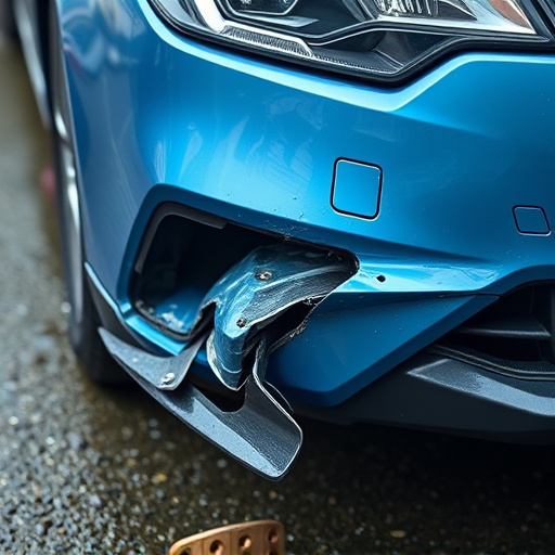 damaged car bumper