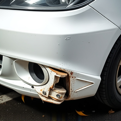 damaged car bumper