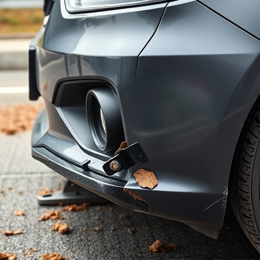 damaged car bumper