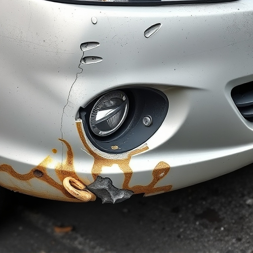 damaged car bumper
