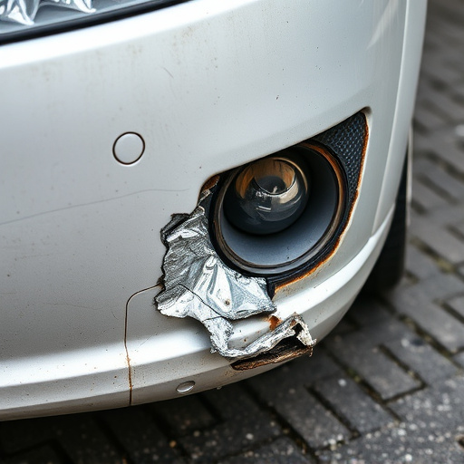 damaged car bumper