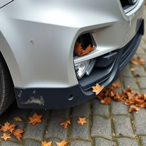 damaged car bumper