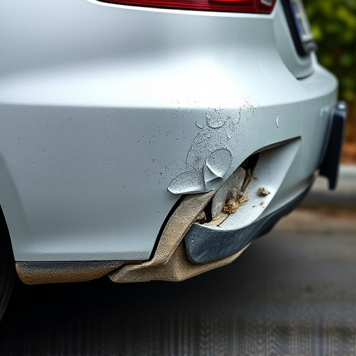 damaged car bumper