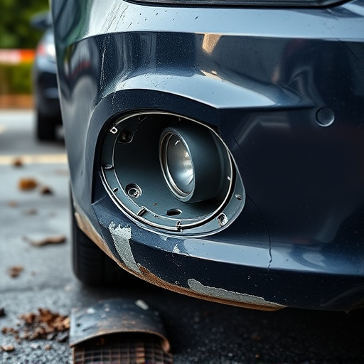 damaged car bumper