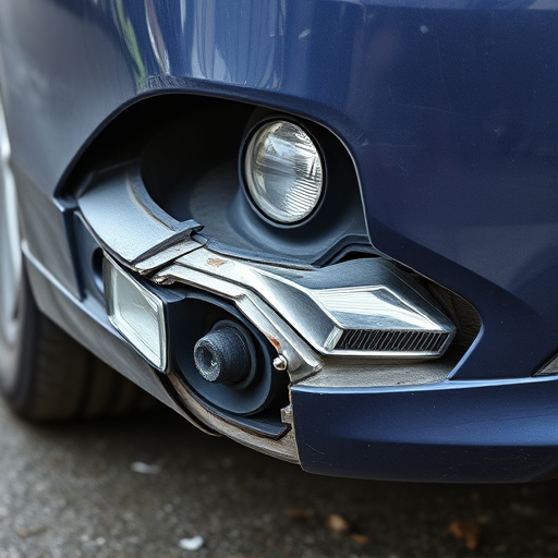 damaged car bumper