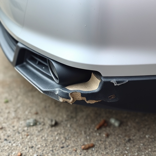 damaged car bumper