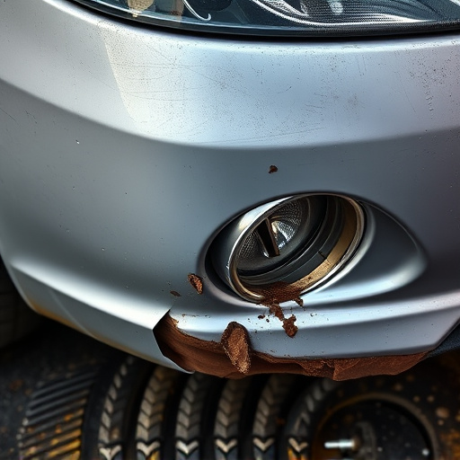 damaged car bumper