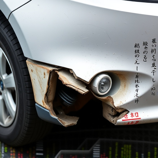 damaged car bumper