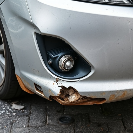 damaged car bumper
