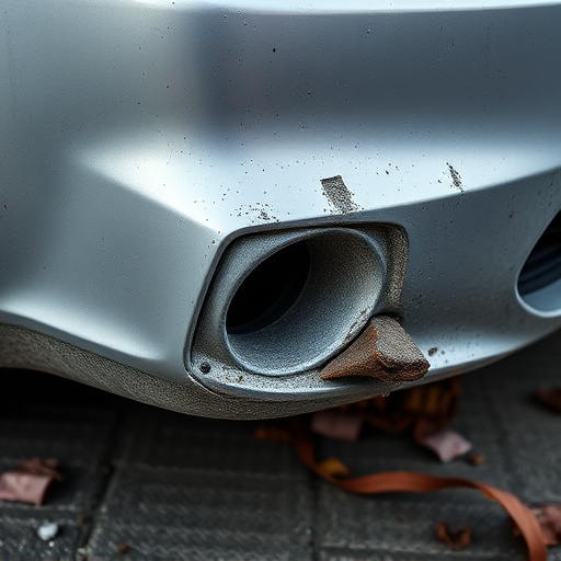 damaged car bumper