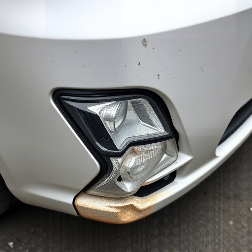 damaged car bumper
