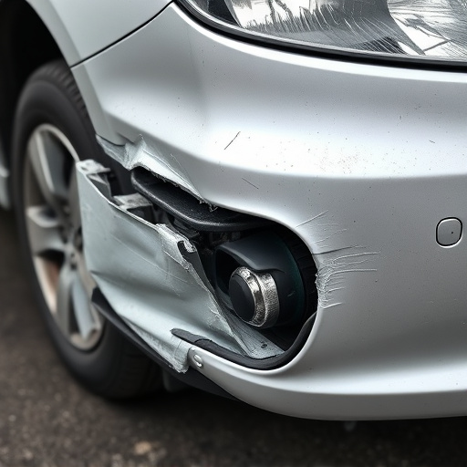 damaged car bumper
