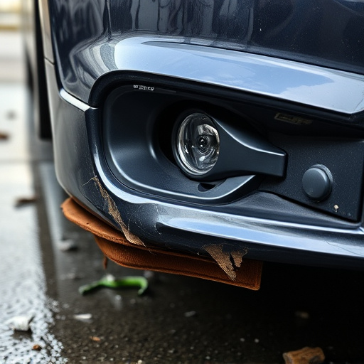 damaged car bumper