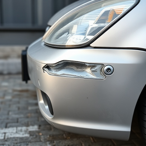 damaged car bumper