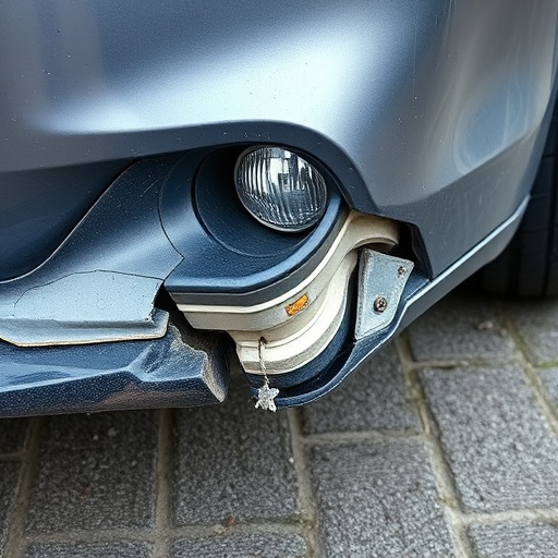damaged car bumper