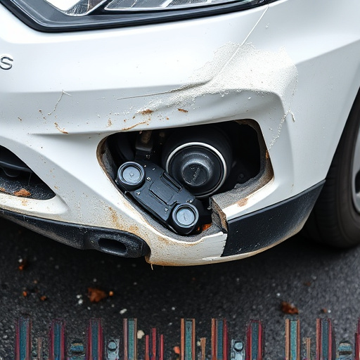 damaged car bumper