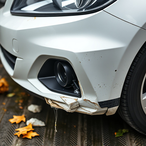 damaged car bumper