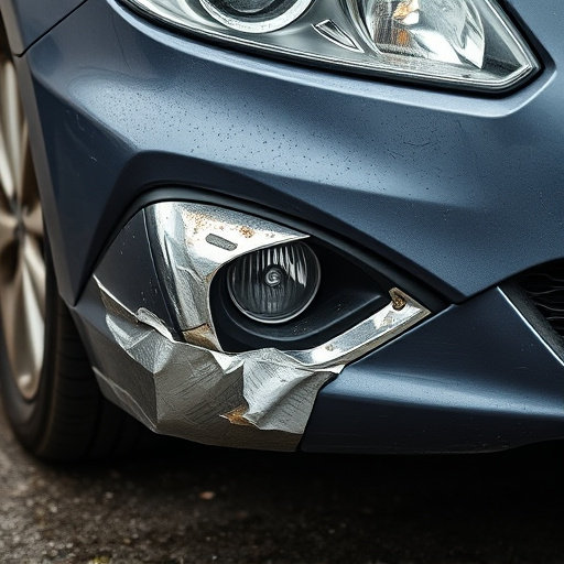 damaged car bumper