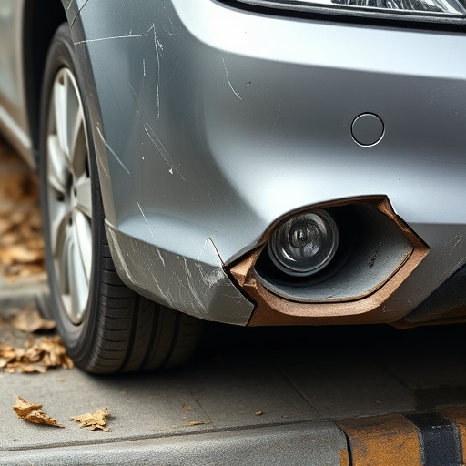 damaged car bumper
