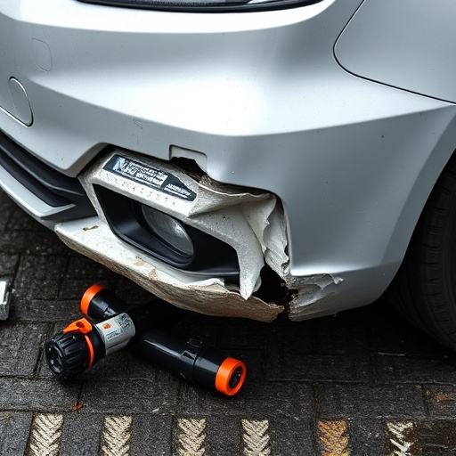 damaged car bumper