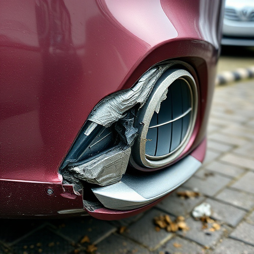 damaged car bumper