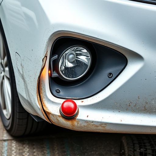 damaged car bumper
