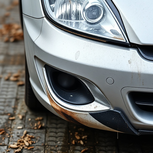 damaged car bumper