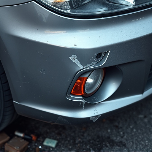damaged car bumper