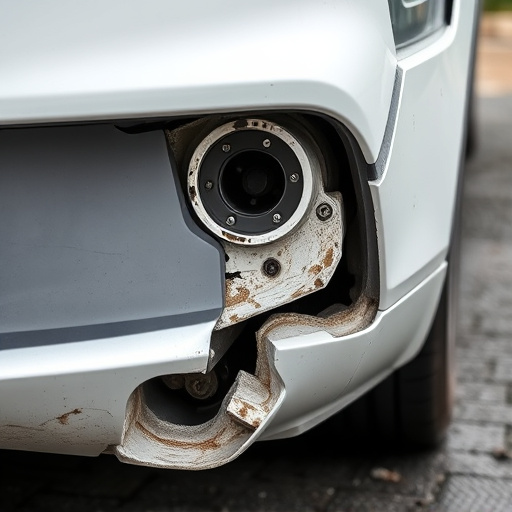 damaged car bumper