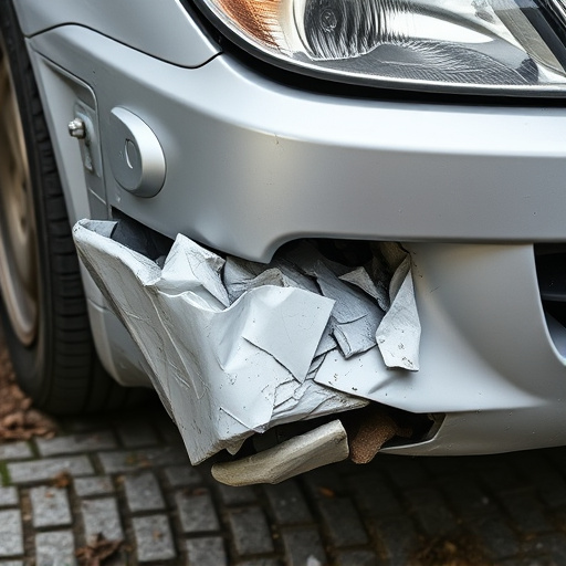 damaged car bumper