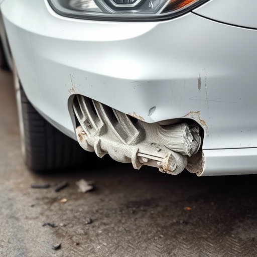 damaged car bumper