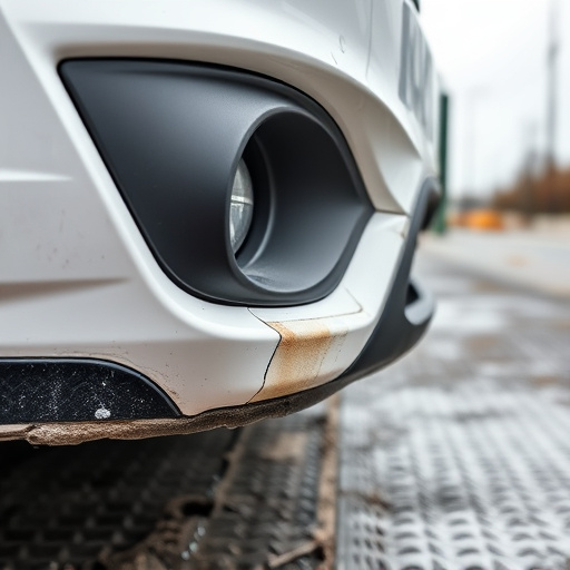 damaged car bumper