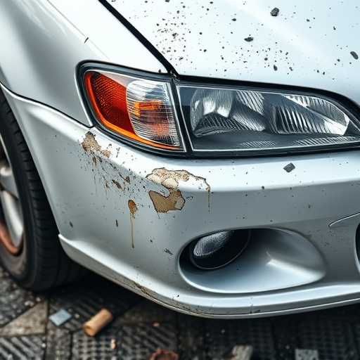 damaged car bumper