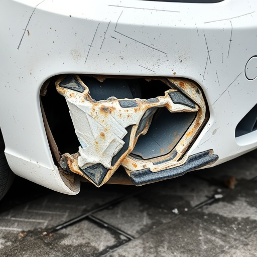damaged car bumper
