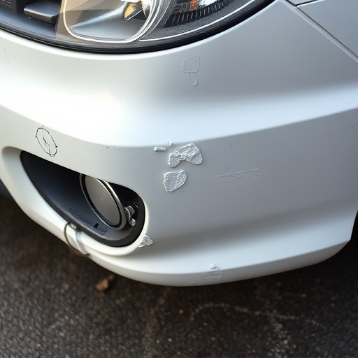 damaged car bumper