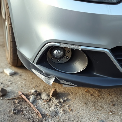damaged car bumper