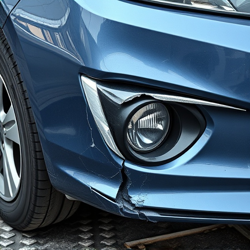 damaged car bumper