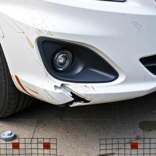 damaged car bumper