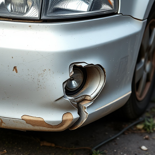 damaged car bumper