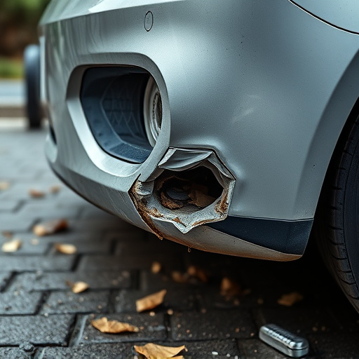 damaged car bumper