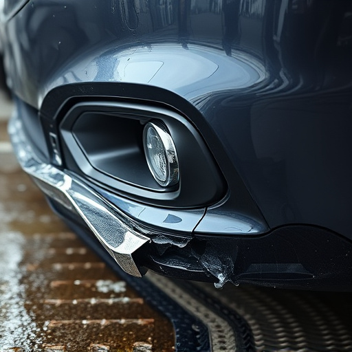 damaged car bumper
