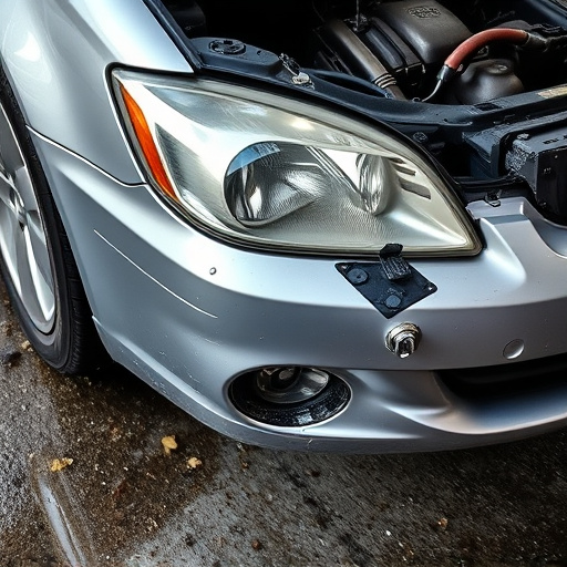 damaged car bumper