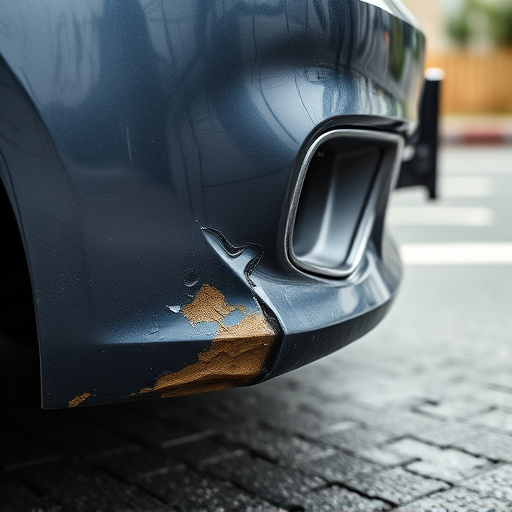 damaged car bumper
