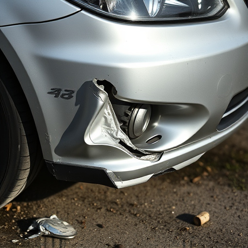 damaged car bumper