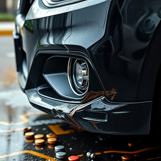 damaged car bumper