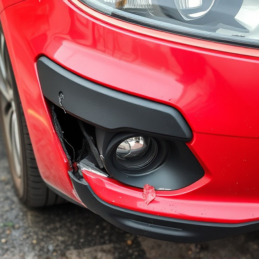 damaged car bumper