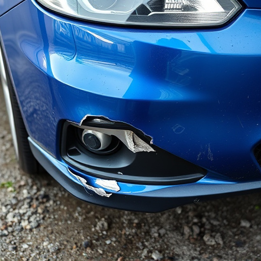 damaged car bumper