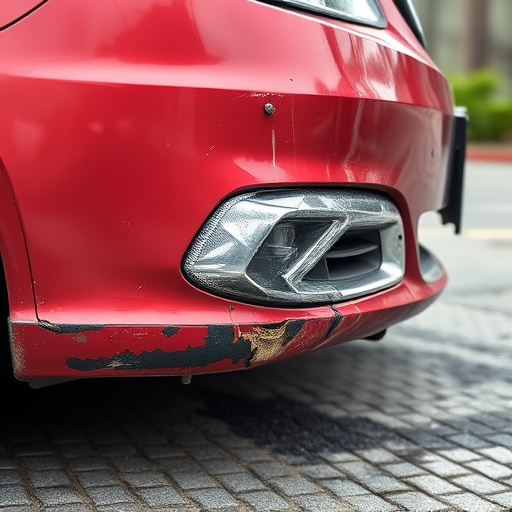 damaged car bumper
