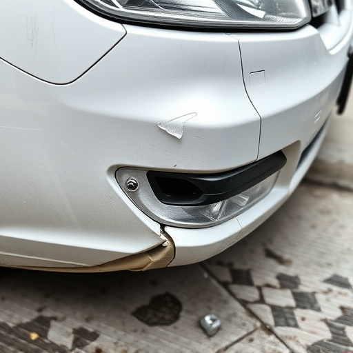 damaged car bumper