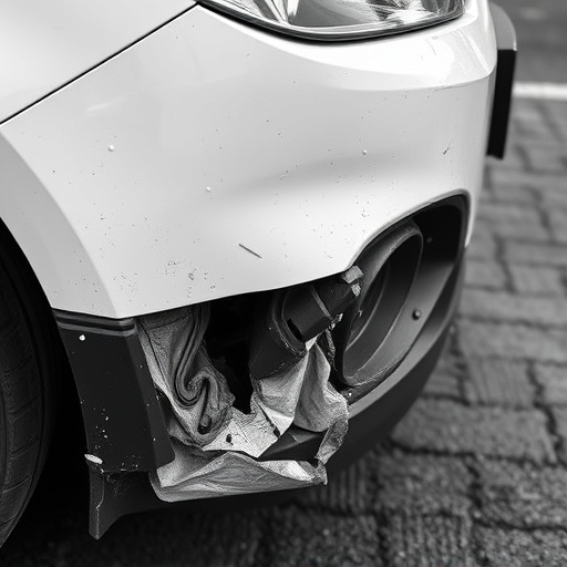 damaged car bumper